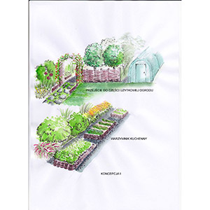 Wizualizacje. Barwne przedstawienia charakterystycznych widoków ogrodu pomagają w wyobrażeniu sobie jego przyszłego wyglądu. Ledum Ogrody – projektowanie ogrodów przydomowych, projektowanie zielonych tarasów, projektowanie zielonych dachów, projektowanie ogrodów balkonowych, projektowanie małej architektury ogrodowej, doradztwo ogrodowe, warsztaty. Wrocław, Dolnośląskie.