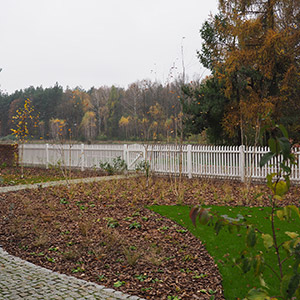 Pajęczno. Ogród pod lasem w Pajęcznie. Ledum Ogrody – projektowanie ogrodów przydomowych, projektowanie zielonych tarasów, projektowanie zielonych dachów, projektowanie ogrodów balkonowych, projektowanie małej architektury ogrodowej, doradztwo ogrodowe, warsztaty. Wrocław, Dolnośląskie.